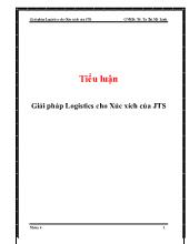 Tiểu luận Giải pháp Logistics cho Xúc xích của JTS