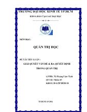 Tiểu luận Giải quyết vấn đề và ra quyết định trong quản trị
