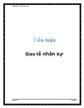 Tiểu luận Giao tế nhân sự