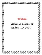 Tiểu luận Khảo sát tâm lý du khách Hàn Quốc
