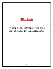 Tiểu luận Kỹ năng của luật sư trong các vụ án tranh chấp bồi thường thiệt hại ngoài hợp đồng