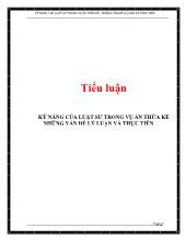 Tiểu luận Kỹ năng của luật sư trong vụ án thừa kế những vấn đề lý luận và thực tiễn
