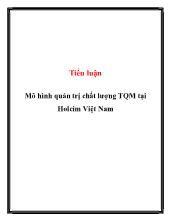 Tiểu luận Mô hình quản trị chất lượng TQM tại Holcim Việt Nam