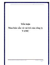 Tiểu luận Mua bán xấu và vai trò của công ty VAMC