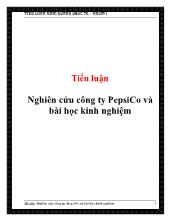 Tiểu luận Nghiên cứu công ty PepsiCo và bài học kinh nghiệm