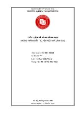 Tiểu luận Những phẩm chất tạo nên một nhà lãnh đạo
