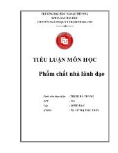 Tiểu luận Phẩm chất nhà lãnh đạo