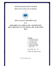 Tiểu luận Phân biệt các chiến lược: chi phí thấp, khác biệt hóa và tập trung, nêu ví dụ minh họa