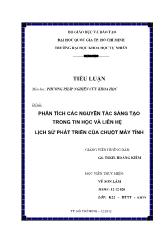 Tiểu luận Phân tích các nguyên tắc sáng tạo trong tin học và liên hệ lịch sử phát triển của chuột máy tính