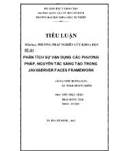 Tiểu luận Phân tích sự vận dụng các phương pháp, nguyên tắc sáng tạo trong JavaServer Faces Framework