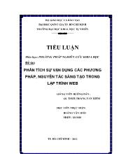 Tiểu luận Phân tích sự vận dụng các phương pháp, nguyên tắc sáng tạo trong lập trình web