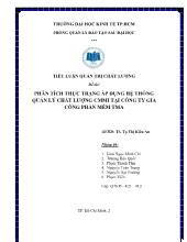 Tiểu luận Phân tích thực trạng áp dụng hệ thống quản lý chất lượng CMMI tại công ty gia công phần mềm TMA