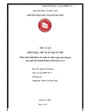 Tiểu luận Phân tích tình hình sản xuất và triển vọng của công ty sản xuất bia South Dakota Microbrewery