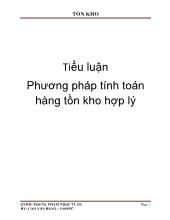 Tiểu luận Phương pháp tính toán hàng tồn kho hợp lý