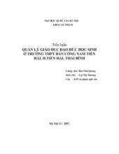 Tiểu luận Quản lý giáo dục đạo đức học sinh ở trường THPT bán công Nam Tiền Hải, huyện Tiền Hải, Thái Bình
