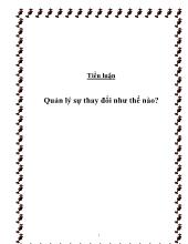 Tiểu luận Quản lý sự thay đổi như thế nào?