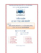 Tiểu luận Quản trị sản xuất - Ứng dụng mô hình chuỗi cung ứng rau an toàn tại TP HCM