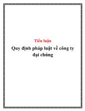 Tiểu luận Quy định pháp luật về công ty đại chúng