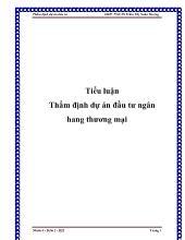 Tiểu luận Thẩm định dự án đầu tư ngân hang thương mại