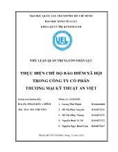 Tiểu luận Thực hiện chế độ bảo hiểm xã hội trong công ty cổ phần thương mại kỹ thuật An Việt