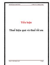 Tiểu luận Thuế hiệu quả và thuế tối ưu