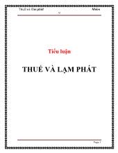 Tiểu luận Thuế và lạm phát