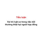 Tiểu luận Vai trò luật sư trong việc bồi thường thiệt hại ngoài hợp đồng
