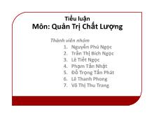Tiểu luận Xây dựng hệ thống quản lý chất lượng HACCP cho công ty Bibica - Sản phẩm Deli Cake