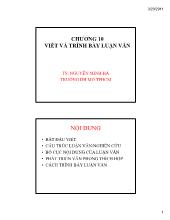 Bài giảng Chương 10 viết và trình bày Luận văn