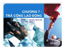 Bài giảng Chương 7 : trả công lao động