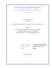 Bài thu hoạch Các nguyên lý sáng tạo và phƣơng thức vận dụng giải quyết các bài toán trong lĩnh vực công nghệ thông tin