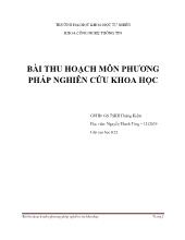 Bài thu hoạch môn phương pháp nghiên cứu khoa học