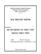 Bài thuyết trình chương 16 quyết định cấu trúc vốn trong thực tiễn