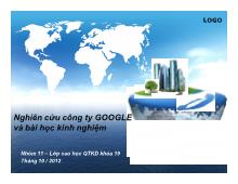 Bài thuyết trình Nghiên cứu công ty GOOGLE và bài học kinh nghiệm
