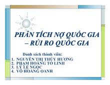 Bài thuyết trình Phân tích nợ quốc gia –rủi ro quốc gia
