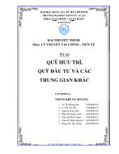 Bài thuyết trình Quỹ hưu trí, quỹ đầu tư và các trung gian khác