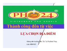Bài thuyết trình Thành công đến từ việc lựa chọn địa điểm