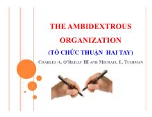 Bài thuyết trình The ambidextrous organization (tổ chức thuậnhai tay)