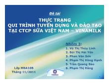 Bài thuyết trình Thực trạng qui trình tuyển dụng và đào tạo tại công ty cổ phần sữa Việt Nam – vinamilk
