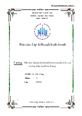 Báo cáo : Lập kế hoạch kinh doanh Ý tưởng: Mở cửa hàng kinh doanh hoa tươi gần khu vực trường Đại học Nha Trang