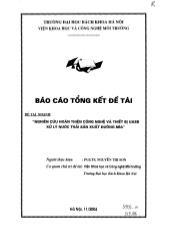 Báo cáo Nghiên cứu hoàn thiện công nghệ và thiết bị UASB xử lý nước thải sản xuất đường mía