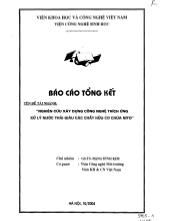 Báo cáo Nghiên cứu xây dựng công nghệ thích ứng xử lý nước thải giàu các chất hữu cơ chứa Nitơ