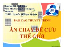 Báo cáo Thuyết trình ăn chay để cứu thế giới