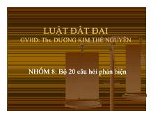 Bộ 20 câu hỏi phản biện môn luật đất đai