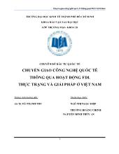 Chuyên đề Chuyển giao công nghệ quốc tế thông qua hoạt động FDI. thực trạng và giải pháp ở Việt Nam