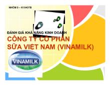 Đề tài Đánh giá khả năng kinh doanh công ty cổ phần sữa Việt Nam (vinamilk)