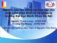 Đề tài Nghiên cứu tạo động lực học tập cho sinh viên Viện Kinh tế và Quản lý trường Đại học Bách Khoa Hà Nội