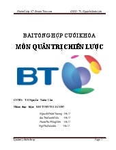 Đề tài Phân tích chiến lược của công ty BT Group plc