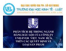 Đề tài Phân tích hệ thống ngành hàng dầu gội của công ty unilever Việt Nam dựa trên các quyết định về loại sản phẩm