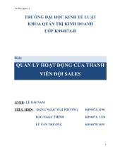 Đề tài Quản lý hoạt động của thành viên đội sales